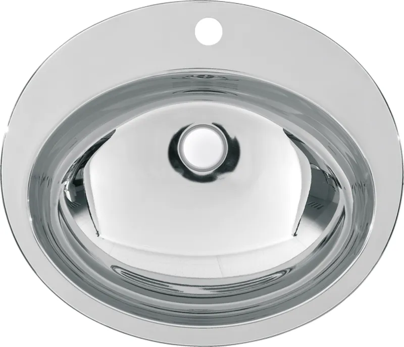 Aquarotter Ovalbecken, RONDO, Edelstahl, 531x159x456 mm, Überlauf, seidenmatt