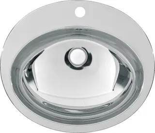 Aquarotter Ovalbecken, RONDO, Edelstahl, 531x159x456 mm, Überlauf, seidenmatt