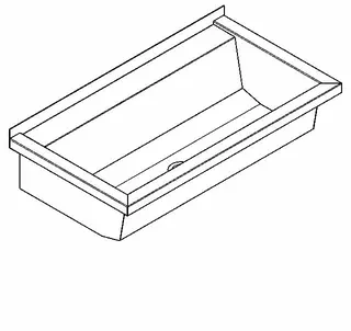 Aquarotter Waschrinne, PLANOX, Edelstahl, W.-Mont., 800x210x442 mm, m. Arm-bank – Bild 2