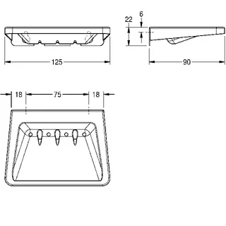 Aquarotter Seifenablage, RODAN, Edelstahl, 125x22x90 mm, AP, Wasserablauf – Bild 3