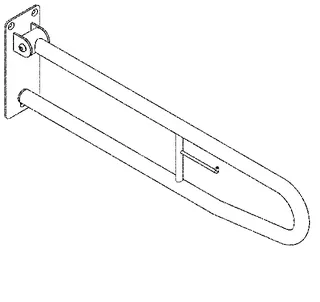 Aquarotter Stützklappgriff, CONTINA, Edelstahl, 100x250x850 mm, WC-Rollenhalter – Bild 2