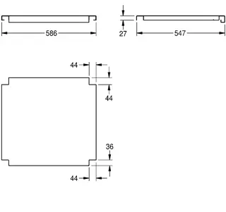 Aquarotter Ablage, MAXIMA, Edelstahl, für Untergestell, 586x555 mm – Bild 3