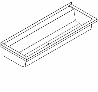 Aquarotter Waschrinne, PLANOX, Edelstahl, W.-Mont., 1200x210x442 mm, m. Arm-bank – Bild 2