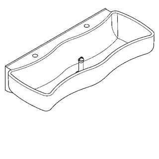 Aquarotter Waschrinne, WASHINO, MIRANIT, 1100x207x450 mm, 2 Waschplätze – Bild 2