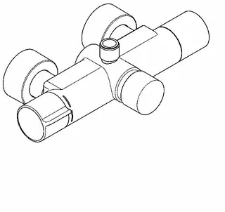 Aquarotter Wandbatterie, F5, hydr., Thermostat, für Bogen/Duschrohr, Hygieneeinheit – Bild 2