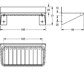 Aquarotter Seifenablage, RODAN, Edelstahl, 195x77x96 mm, AP, Abflusslöcher – Bild 3