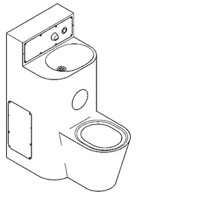 Aquarotter Sanitärkombination, HEAVY DUTY, Edst., W.Mont., SPK, hydr., WC mittig – Bild 2
