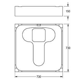 Aquarotter Montageträger, CAMPUS, Polysterol, 730x150x730 mm, für Hock-WC – Bild 3