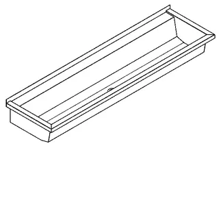 Aquarotter Waschrinne, PLANOX, Edelstahl, W.-Mont., 1600x210x442 mm, m. Arm-bank – Bild 2