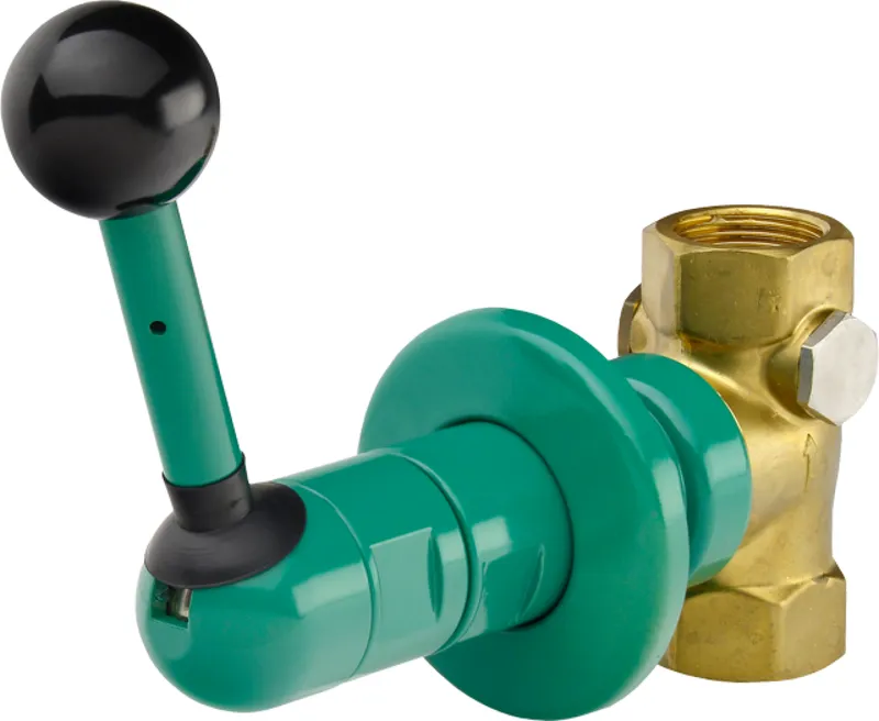 Aquarotter Notduschventil, Unterputz, grün, 60 l, Kipphebel, Einbautiefe 35-95 mm