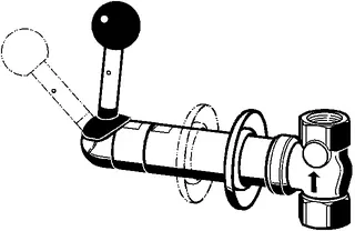 Aquarotter Notduschventil, Unterputz, grün, 60 l, Kipphebel, Einbautiefe 35-95 mm – Bild 2