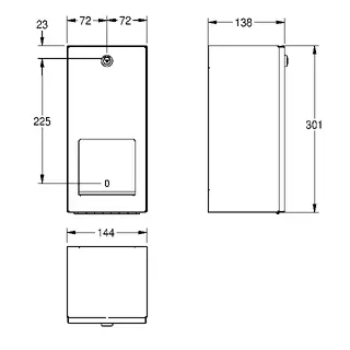 Aquarotter WC-Doppelrollenhalter, RODAN, Edst., 144x301x138 mm, Aufputz – Bild 3