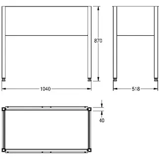 Aquarotter Untergestell, SIRIUS, Edelstahl, 1040x870x518 mm, verstellbare Füße – Bild 3