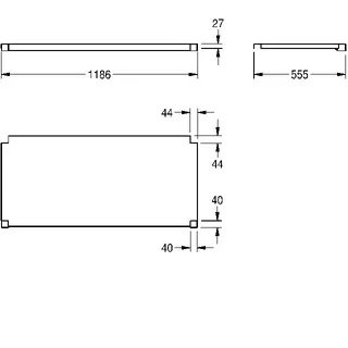 Aquarotter Ablage, MAXIMA, Edelstahl, für Untergestell, 1186x555 mm – Bild 3