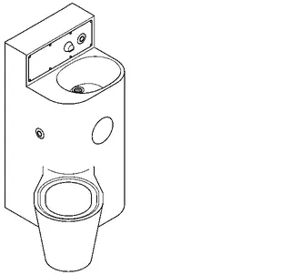 Aquarotter Sanitärkombination, HEAVY DUTY, Edst., W.Mont., SPK, elektr., WC links – Bild 2