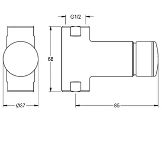 Aquarotter Durchgangsventil, F3, hydraulisch, ohne Mischung, Aufputz, 2xG1/2 – Bild 3