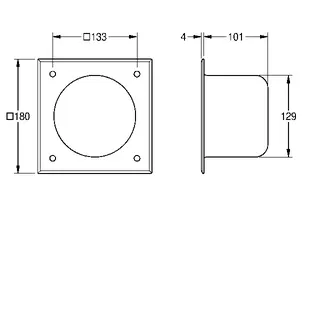 Aquarotter WC-Rollenfach, HEAVY DUTY, Edst., 180x180x105 mm, Unterputz, für 1 Rolle – Bild 3
