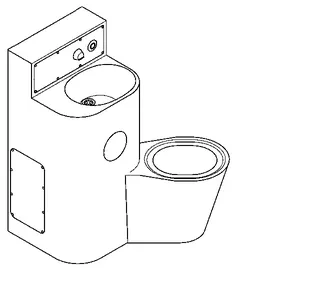 Aquarotter Sanitärkombination, HEAVY DUTY, Edst., W.Mont., SPK, elektr., WC rechts – Bild 2