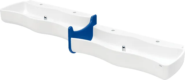 Aquarotter Waschrinne, WASHINO, MIRANIT, 2100x340x470 mm, 4 Waschpläze,TW, rechts ob.