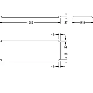 Aquarotter Ablage, MAXIMA, Edelstahl, für Untergestell, 1586x555 mm – Bild 3