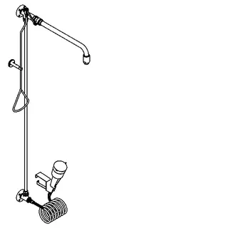 Aquarotter Notduschkombination, Zugstange, Augendusche, grün, Wasser aus Decke – Bild 2