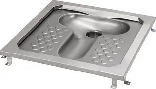 Aquarotter Hock-WC, CAMPUS, Edelstahl, Spülrand, 755x200x755 mm, suizidhemmend