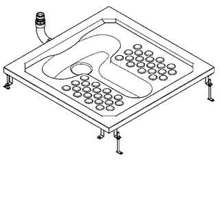 Aquarotter Hock-WC, CAMPUS, Edelstahl, Spülrand, 755x200x755 mm, suizidhemmend – Bild 2