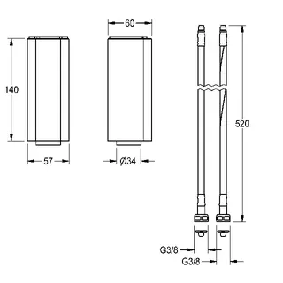 Aquarotter Sockel, F5, f. Elek.-Standarmaturen, Höhe 140 mm – Bild 3