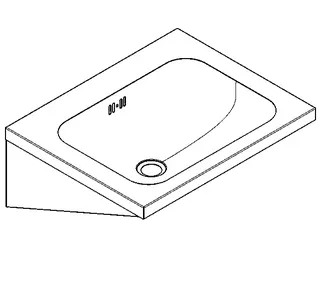 Aquarotter Einzelwaschtisch, ANIMA, Edelstahl, 500x200x402 mm, o. Hahnl., m. Überl. – Bild 2