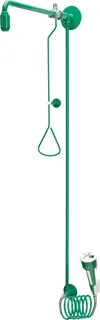 AR Notduschkombination, Zugstange, Augendusche, grün, Wasser aus Wand