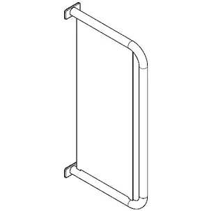 Aquarotter Urinaltrennwand, CAMPUS, Edelstahl, 60x760x397 mm, Rohrrahmen 32 mm – Bild 2