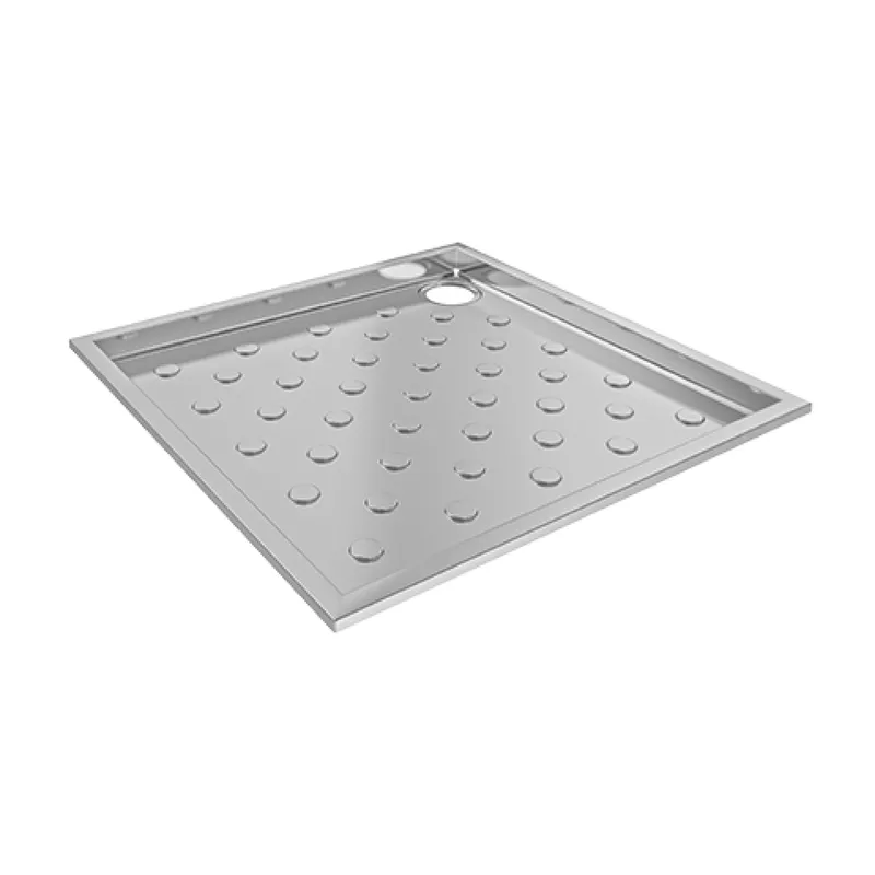 Aquarotter Duschwanne, CAMPUS, Edelstahl, 800x59x800 mm, Bodenmontage