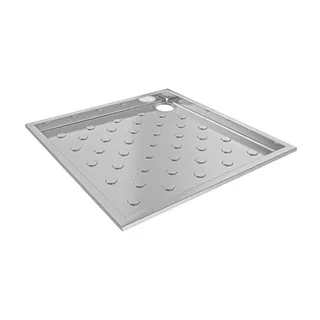 Aquarotter Duschwanne, CAMPUS, Edelstahl, 800x59x800 mm, Bodenmontage