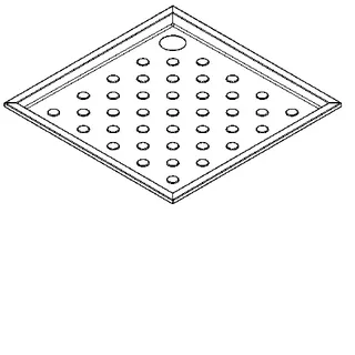 Aquarotter Duschwanne, CAMPUS, Edelstahl, 800x59x800 mm, Bodenmontage – Bild 2