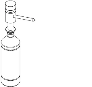 Aquarotter Seifenspender f. Waschtischeinbau, 1 l-Flasche, Ausladung 140 mm – Bild 2