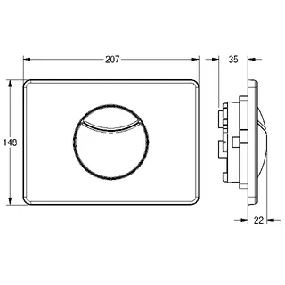 Aquarotter Betätigungsplatte, Edst., 207x148 mm, für Spülkasten, 2-Mengen-Spülung – Bild 3
