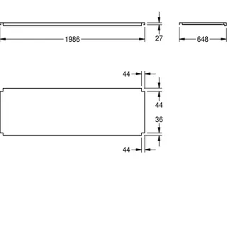 Aquarotter Ablage, MAXIMA, Edelstahl, für Untergestell, 1986x655 mm – Bild 3