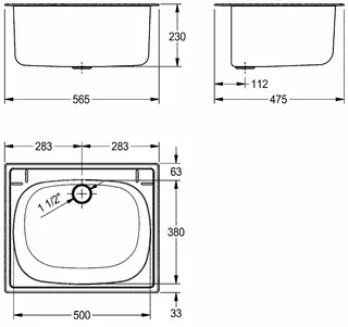 Aquarotter Einlege-Mehrzweckbecken, SIRIUS, Edelstahl, 560x230x470 mm, Ablauf mittig – Bild 3