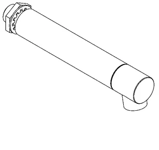 Aquarotter Wandauslauf, DN15, diebst. Luftspr., Ausladung 165 mm – Bild 2