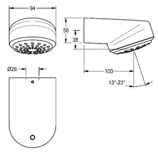 Aquarotter Duschkopf, AQUAJET-Comfort, f. Stutzen 26 mm, Strahlboden verstellb. – Bild 3