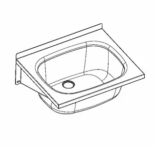 Aquarotter Ausgussbecken, SIRIUS, Edelstahl, 600x276x500 mm, Standrohrventil – Bild 2