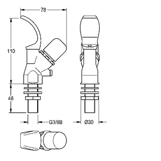Aquarotter Trinkbrunnenarmatur, Selbstschluss, DN15, Anschluss G3/8B – Bild 3