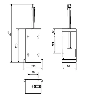 Aquarotter WC-Bürstenhalter, RODAN, Edelstahl, 107x230x97 mm, Aufputz – Bild 3