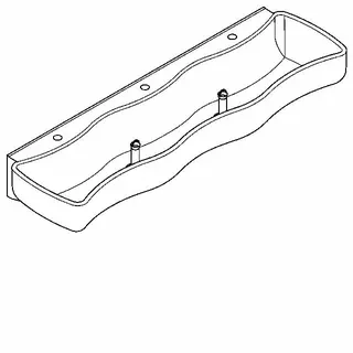 Aquarotter Waschrinne, WASHINO, MIRANIT, 1600x207x450 mm, 3 Waschplätze – Bild 2