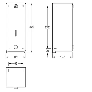 Aquarotter Seifenspender, HEAVY DUTY, Edst., 128x320x127 mm, Aufputz – Bild 3