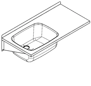 Aquarotter Mehrzweckbecken, SIRIUS, Edelstahl, 1000x230x500 mm, Ablagefläche rechts – Bild 2