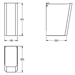 Aquarotter Siphonabdeckung, ANIMA, Edelstahl, 160x401x322 mm – Bild 3