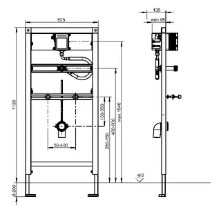 Aquarotter Installationselement, AQUAFIX, für Keramikurinal, für UR-Spüler – Bild 3