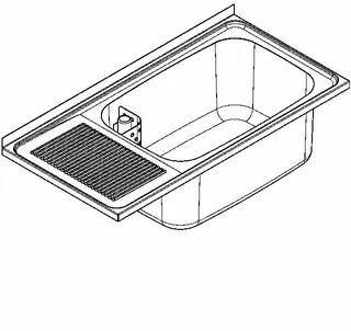 Aquarotter Mehrzweckbecken, SIRIUS, Edelstahl, 1100x357x550 mm, Tropfteil links – Bild 2