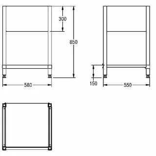 Aquarotter Untergestell, MAXIMA, Edelstahl, 580x850x550 mm – Bild 3